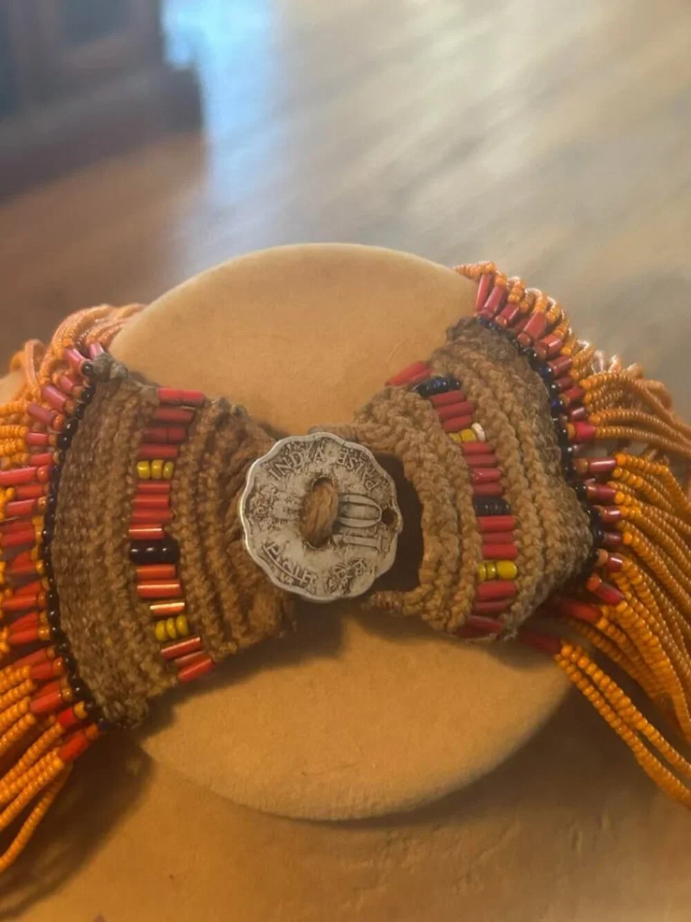 Vintage Konyak Naga multi-strand bead necklace, Tribal jewelry